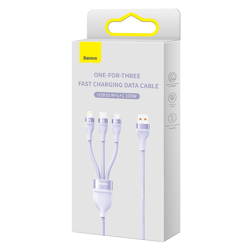 3 USB Powerful Cable | Baseus Flash Series | Gadget Store