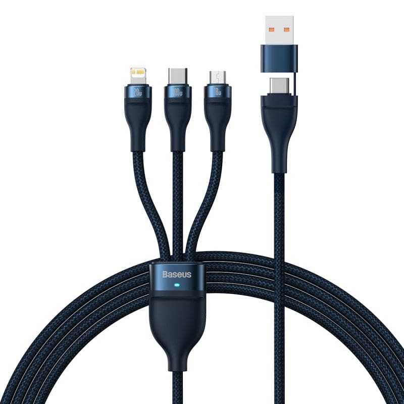 Baseus Flash Series | 3 USB and Type-C | Gadget Store - أزرق