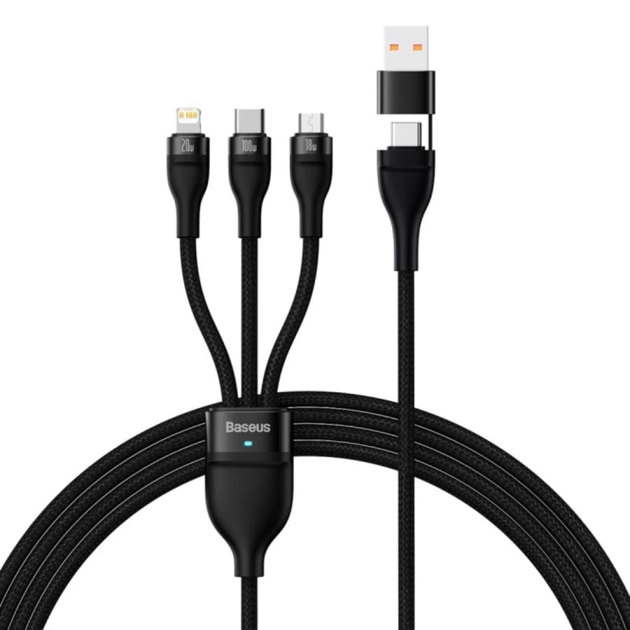 Baseus Flash Series | 3 USB and Type-C | Gadget Store - أسود