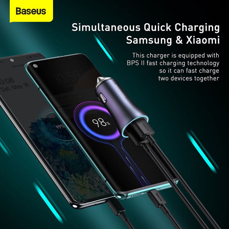 Dual Car Charger | BASEUS Golden Contractor Pro | Gadget