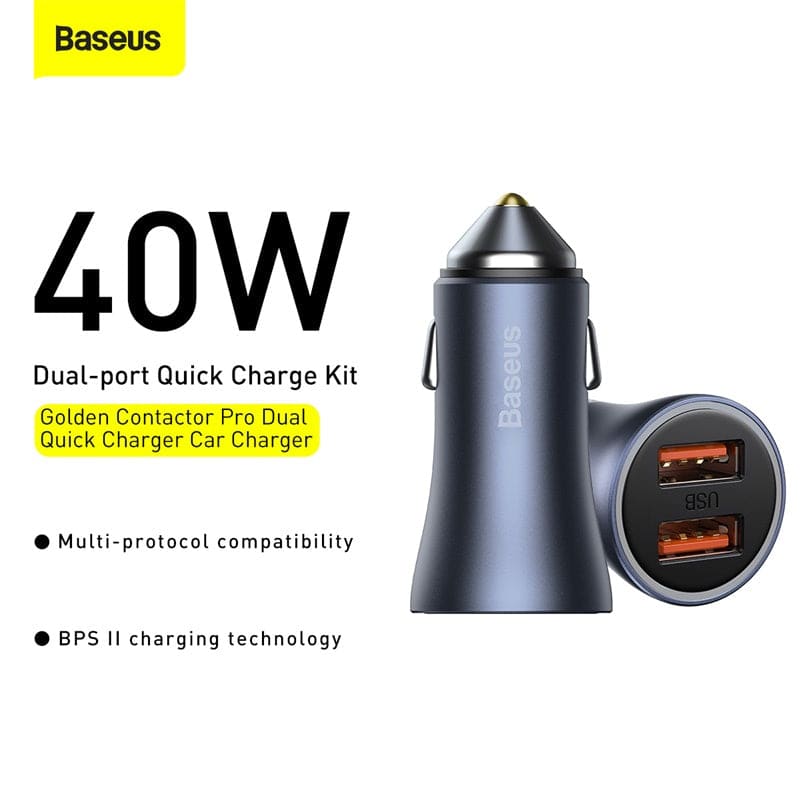 Dual Car Charger | BASEUS Golden Contractor Pro | Gadget
