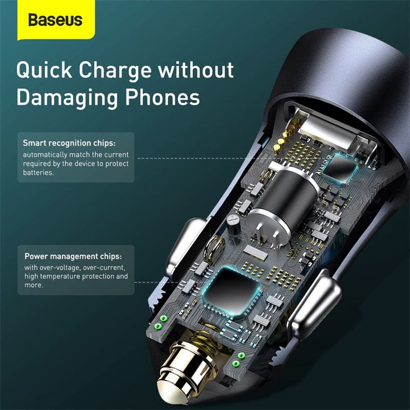 Dual Car Charger | BASEUS Golden Contractor Pro Gadget Store