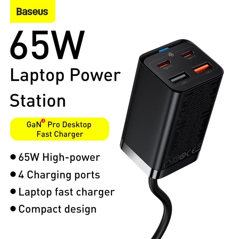 gadget store- BASEUS GaN3 Pro Desktop Fast Charger 2 Type-C