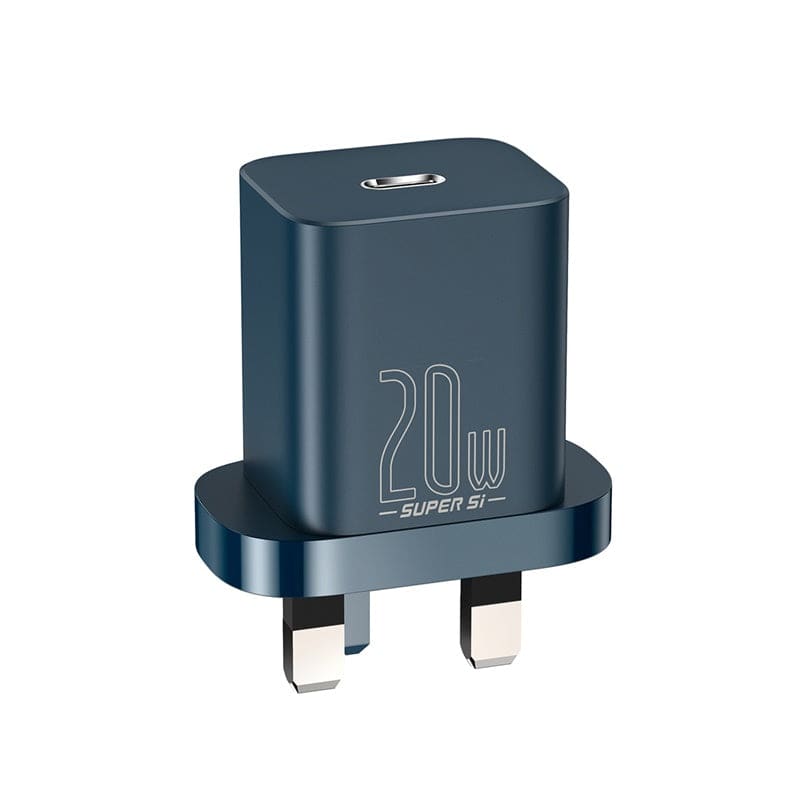 Gadget Store- BASEUS Super Si Type-C 20W UK Plug - أزرق