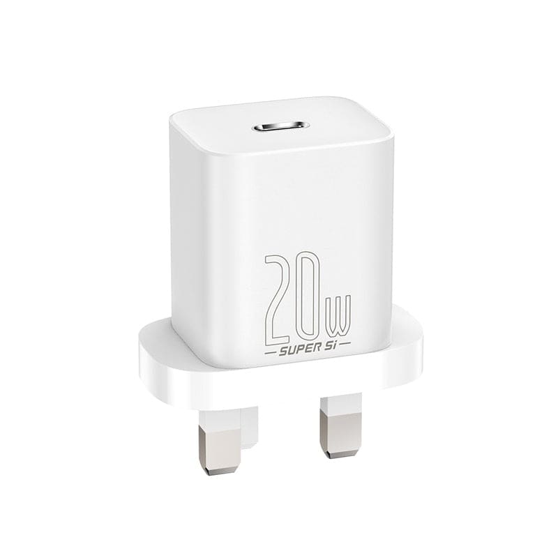 Gadget Store- BASEUS Super Si Type-C 20W UK Plug - أبيض
