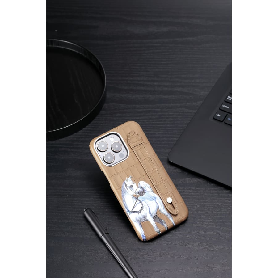 Gadget Store- Beige Cover Genuine Cow Leather with Side