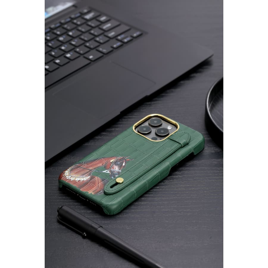 Gadget Store- Green Cover Genuine Cow Leather with Side