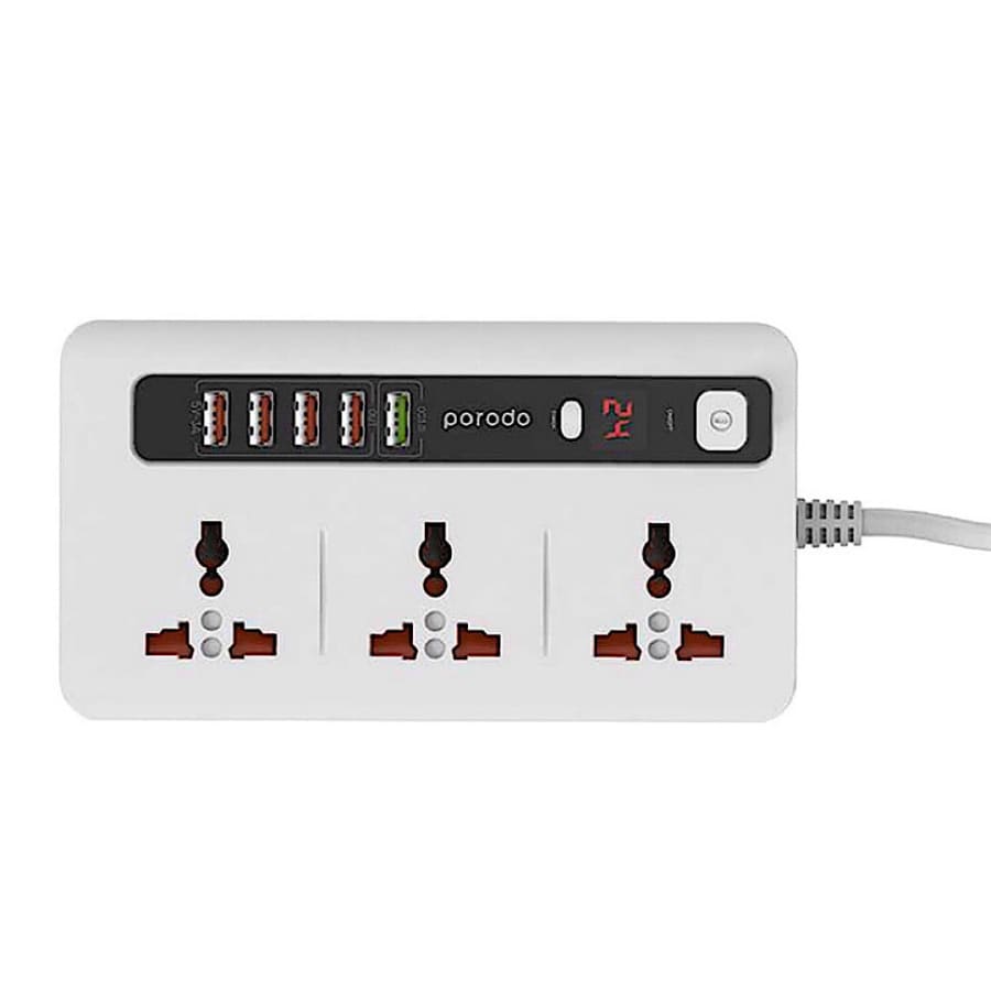Gadget Store - PORODO Universal 3 Power Socket 5 USB