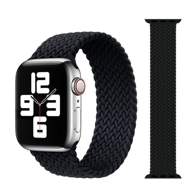 Gadget Store - سوار من القماش لساعة Apple Watch - أسود -