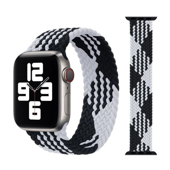 Nylon Fabric Strap For Apple Watch - Black and White