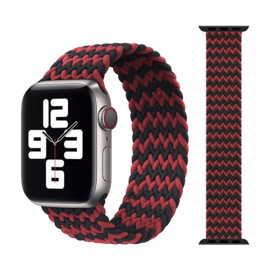 Nylon Fabric Strap For Apple Watch - Red and Black