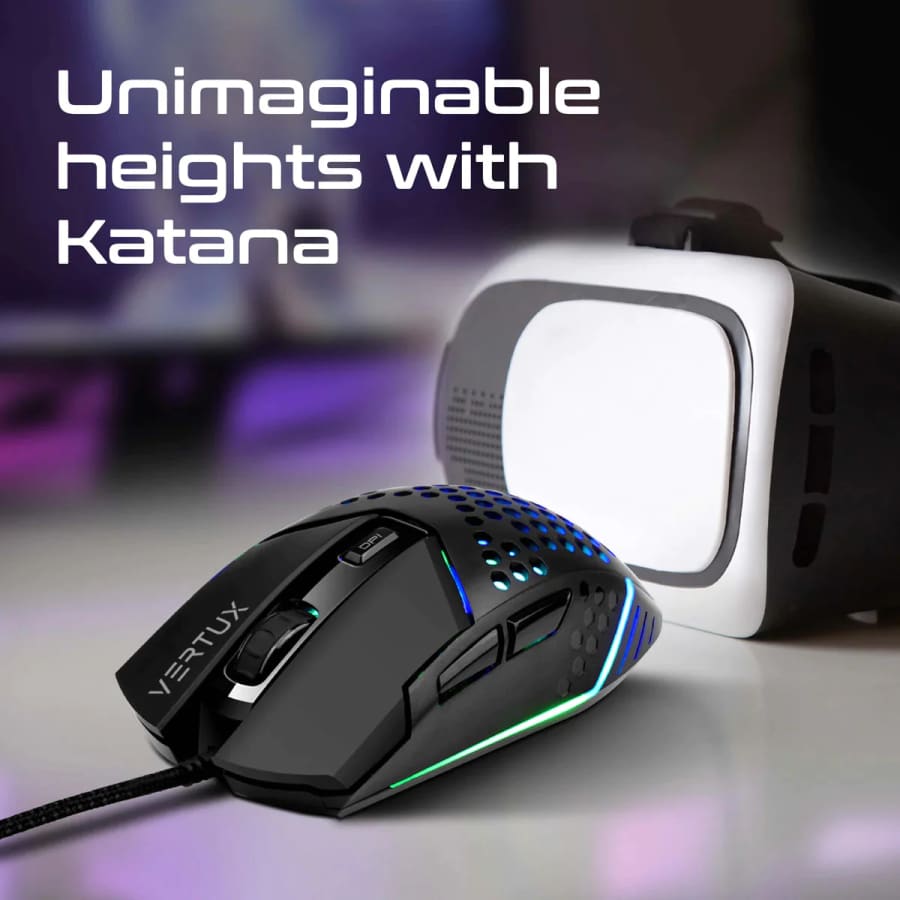 Gadget Store- VERTUX KATANA 6 Buttons Hex-shell Wired RGB