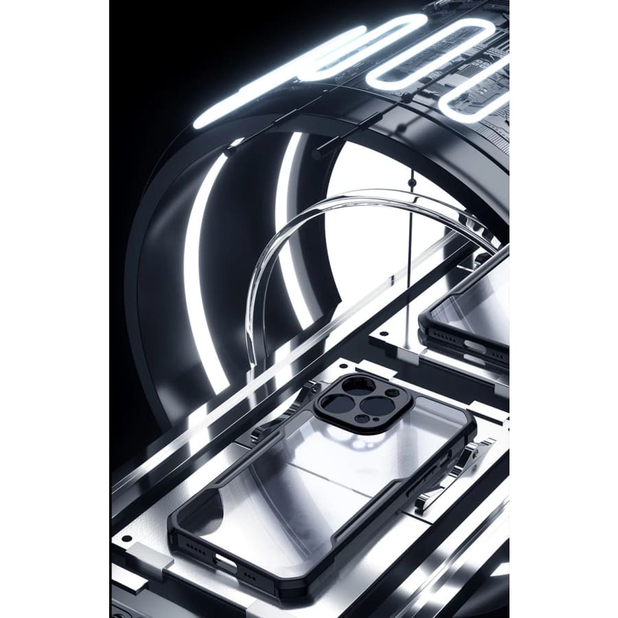 Gadget Store - xundd كفر شفاف مع حلقة مغناطيس للأيفون- أسود