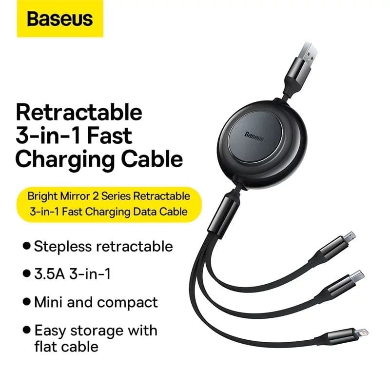 Series Retractable 3 in 1 Charger | Baseus 3 in 1 Charger |