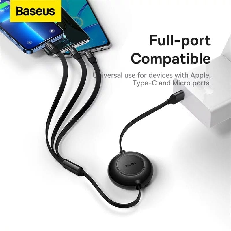 Series Retractable 3 in 1 Charger | Baseus 3 in 1 Charger |